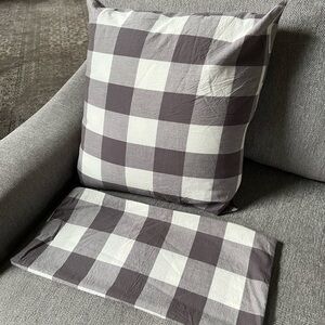 Gray and White Checkered Pillow Covers